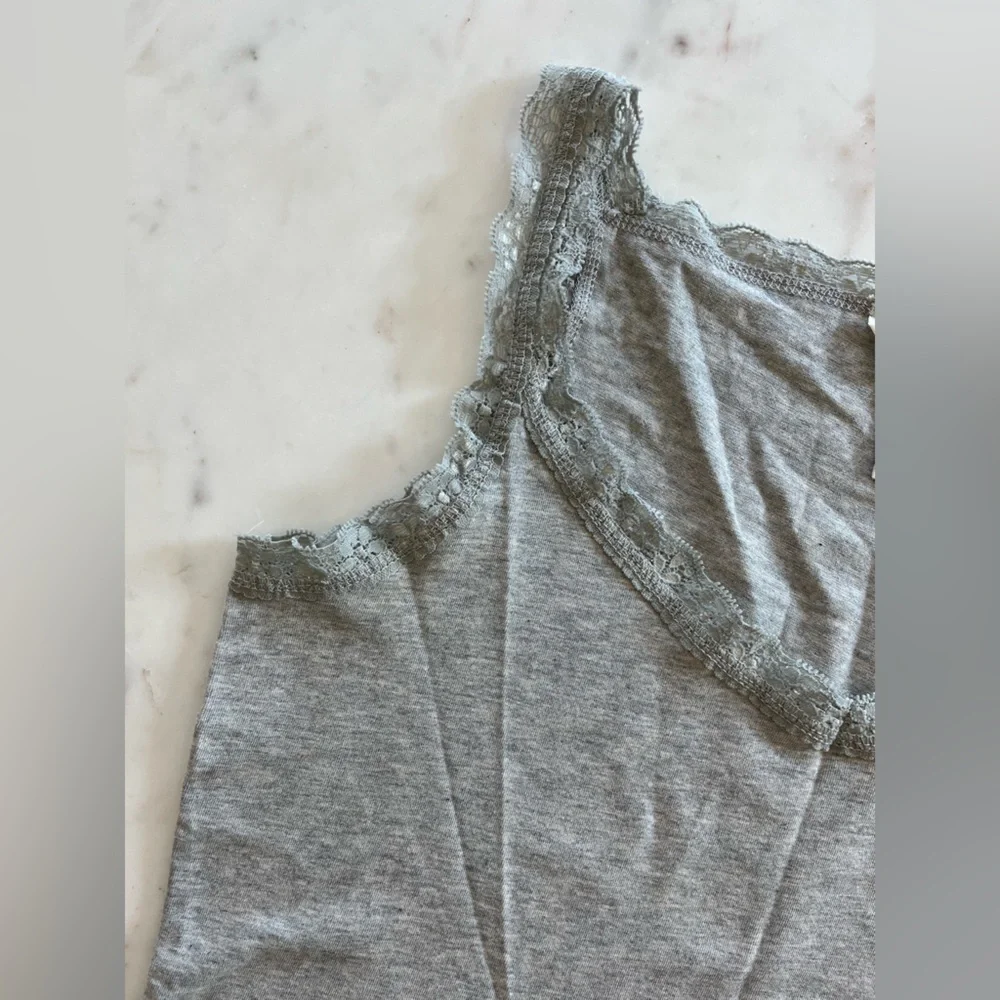 Sundance Catalog Heather Gray Lace Camisole - Picture 2 of 5